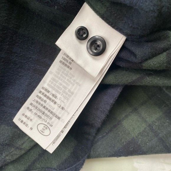 Abercrombie & Fitch Button Up Flannel Shirt Mens Sz S Green Blue Plaid Sz S - Picture 7 of 10